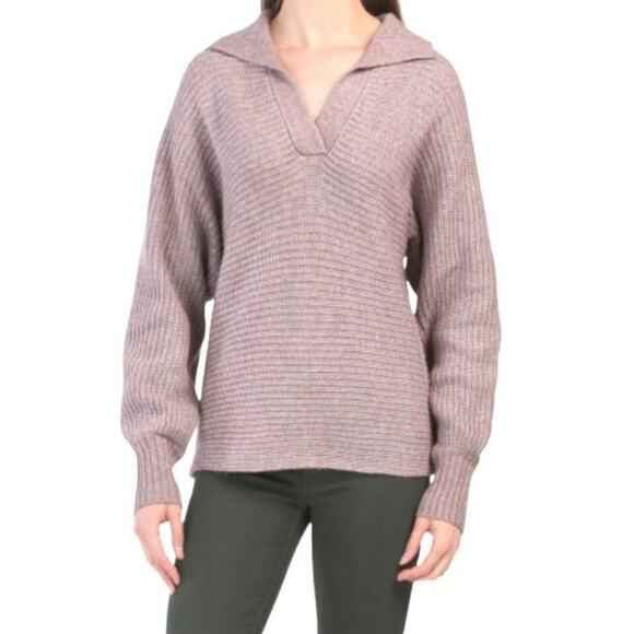 Cupcakes And Cashmere Shawl Collar Knit Puff Sleeves Sweater Size Medium - Picture 1 of 7